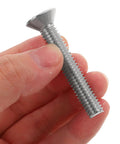 Flat Head Socket Screws Heavy Duty Stainless Steel 5/16-18 Full Thread for Furniture and Bed Frame Connections in hand close-up