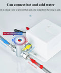 Touch-Free Induction Faucet, with Eyewash, 360 Degrees Rotating Water Outlet, Sensing Distance 40cm,for Lab, Hospitals,Warehouses with hot and cold connection.