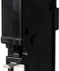Side view of Homeline 15 Amp One Pole Arc Fault Circuit Interrupter CAFI CAFCI 120 Volt AC Breaker, plug-on neutral.