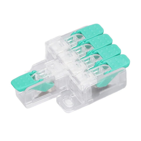 Ten Pack Lever Wire Connectors One In Four Out Copper Quick Push In Electrical Connectors No Fuss Easy Install For 10 To 20 AWG Wire With High Temperature PA Housing And Compact Mini Terminal Blocks