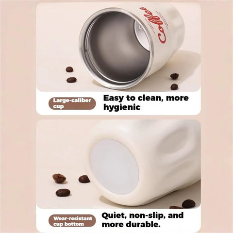 Smart Temp Insulated Coffee Tumbler Leak Proof Travel Mug With Handle Stainless Steel showing large-caliber interior for easy cleaning.