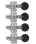 Four Pack Glass Door Hinges For Frameless Cabinets With Soft Close Dampers Built To Last High Strength Quiet Cabinet Hinges