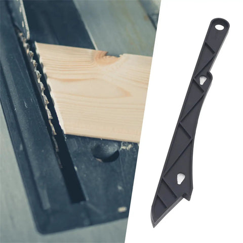 Two Pack ABS Safety Push Sticks For Woodworking Pro Grade Push Blocks next to saw and wood for table saw safety