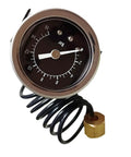 16 Bar Espresso Pressure Gauge For Home Baristas And Small Cafes Pro Grade Metal Espresso Pressure Meter Tool For Precision Coffee Brewing Boss Level Durable Gauge For Espresso Machines And Maker Components, black dial with coiled tube