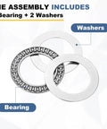 AXK4060 Thrust Needle Roller Bearings Set With 4 Washers, showing 1 bearing and 2 washers, chrome steel, precision ground