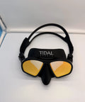 Aluma Pro Freedive Mask With Dope Anti Fog Technology, Ultra Low Volume For Freediving Snorkeling And Scuba, Tempered Glass Lens, Black With Tinted Lens, Durable Aluminum Frame For Clear Fog Free Underwater Vision.