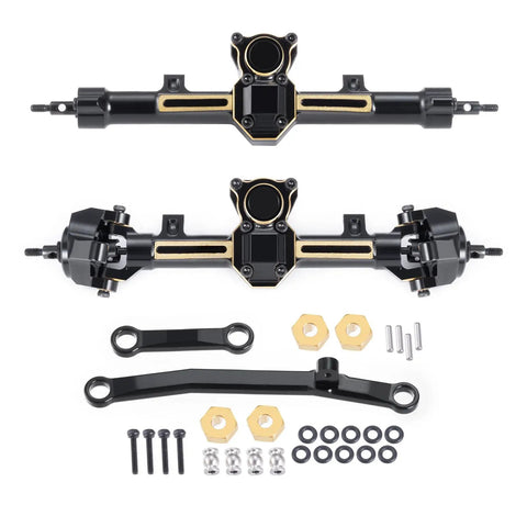 Metal Front And Rear Axle Set Upgrade For One Twenty Fourth Scale SCX24 RC Crawlers Fits Gladiator Deadbolt JLU C10