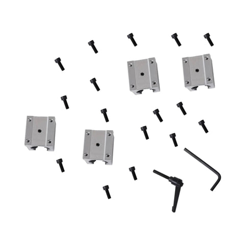 Tough As Nails Heavy Duty SBR20 Rail Kit with 4 SBR20UU blocks, screws, and wrench for CNC machines and automation projects