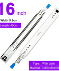 16 inch Heavy Duty Locking Drawer Slides Full Extension Runners Built To Last For Smooth Silent Opening And Closing Rust Resistant Steel Rails With Ball Bearing Rollers Electroplated And Powder Coated Finish 1 Pair, cold rolled steel