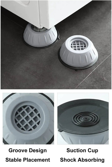 Set Of 4 Anti Vibration Pads For Washing Machines And Dryers, Heavy Duty Appliance Foot Cushions To Stop The Shake And Noise, Durable Shock Absorber Pads For Laundry Room, Fits Most Feet Under 2 Inches