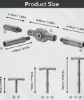 Dimensions of the 24 In 1 Magnetic Ratchet Screwdriver Set With Case And Detachable T Handle, Mini Precision Bit Kit components.