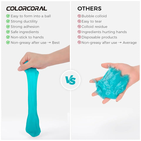 Comparison of two pack car cleaning gel universal dust cleaner showing durability and adhesion benefits