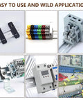 Ten Piece 12 Inch Aluminum DIN Rails Top Hat Slotted 35mm Wide 7mm High With Screws for mounting automation equipment