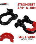 3/4 inch D-Ring shackle from All In One Recovery Winch Kit With Tow Strap And D Ring Shackles 8 Ton Snatch Block Shackle Hitch Receiver