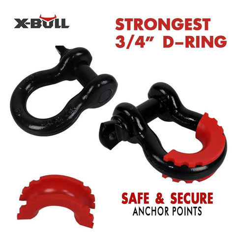 3/4 inch D-Ring shackle from All In One Recovery Winch Kit With Tow Strap And D Ring Shackles 8 Ton Snatch Block Shackle Hitch Receiver
