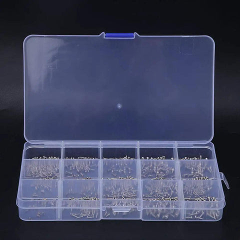 Top Notch Mini Self Tapping Screws With Rounded And Countersunk Cross Heads Crafted From Durable Stainless Steel in storage box.