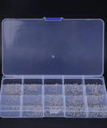 Dead Simple Setup Hella Versatile Mini Self Tapping Screws Round Countersunk Head Cross Drive Stainless Steel Fasteners For Electronics Phones Glasses 1000 Piece Metric Kit M1 To M1.7 in a divided storage box.