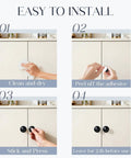 4 Pack Flat Round Self Stick Cabinet Handles Set Matte Black Stainless Steel Adhesive Pulls For Cabinets And Drawers installation guide