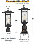 Dusk To Dawn Outdoor Post Light Set, 21-Inch Pier Mount Lantern, Oil Rubbed Bronze, Craftsman Style Aluminum Die-Cast, Built Tough 2-Pack