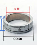 Knurled Adjustment Dial Ring 50X38X15mm with precise 0 to 100 divisions marking for lathe and milling machine feed screws.