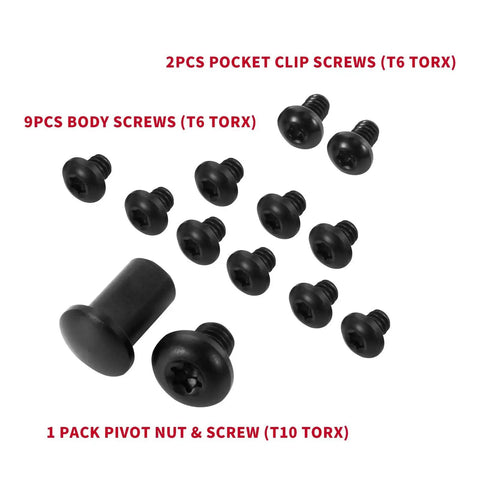 Top Shelf Titanium Replacement Screws And Pivot Shaft Kit For Benchmade Bugout 535 533 537 Folding Knives 13 piece kit with screws and pivot nut