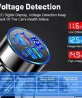 Six In One Car Charger With Voltmeter Display 120W Powerhouse Fast Charge QC3 0 PD Ports USB C Lighter Adapter voltage detection