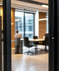 All In One Door Access System Kit With Fingerprint, RFID Card And Password Entry installed on office door