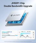 JMS591 Chip features and dual bandwidth upgrade for Turbocharged 4 Bay Raid Hard Drive Enclosure With Jms591 Chip And 20Gbps Usb 3.2 Gen2X2 Interface.