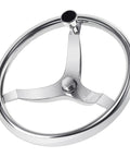 3 Spoke Stainless Steel Boat Steering Wheel With Turning Knob 13.5 Inch Diameter Marine Helm Wheel with polished finish
