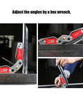 Heavy Beefy Magnetic Welding Holder With Adjustable Angles And Rock Solid Neodymium Grip adjusting angles using a hex wrench on steel.