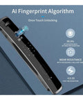 Built Tight Smart Door Lock Featuring Fast Swipe Fingerprint Sensor And Reliable 3D Facial Match For Smooth Wifi App Setup Plus Tough Keypad Access for once touch unlocking interface.