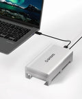 Lightning Fast Usb4 To U2 Nvme Ssd Enclosure For External Thunderbolt Drive connected to a laptop via USB-C cable.