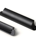 Six Pack Black Cabinet Cup Pulls And Drawer Handles, 5.04 Inch Center To Center Zinc Alloy Bar Pulls in black finish