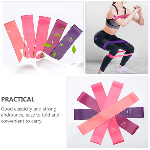 Five Piece Yoga Resistance Bands Set Foldable Silicone Bands With Strong Load Bearing For Gym Workouts And Bodybuilding Anti