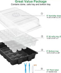 Seed Starter Tray Kit 5 Pack Propagator For Seed Starting With Humidity Vented Domes And Base 40 Cells Per Tray Total 200 Cells clear