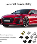 Red car showcasing 100 Pcs 10 Sizes Auto Car U Clip Metal Trim Panel Spring Clips Moulding Clip Kit Replacement for Most Cars