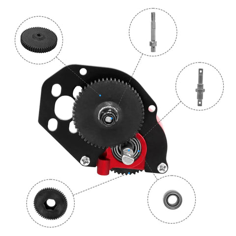 Beefy 50T Brushed RC Motor With Aluminum Alloy Gearbox For 1 24 Scale Axial SCX24 Crawler Upgrade Red components view