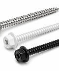 Pack Of 100 Hex Washer Head Self Tapping Wood Screws No 8 Size 1-1/2 Inch Phillips Drive Built Tough Corrosion Resistant Black Finish
