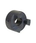 Heavy Duty L Jaw Coupling Hub Cast Iron For Machinery Size L075 Half Inch Bore Overall Length 2.125 Inches High RPM 11000 With Buna N Or Urethane Spider Options Durable Carbon Steel Hub For Industrial Drives, black jaw coupling hub front view