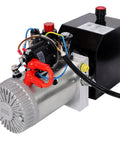 STANSS 12V Double Acting Hydraulic Power Unit With 3 Quart Steel Reservoir And 3Hp Dc Motor, showing pump and steel tank.