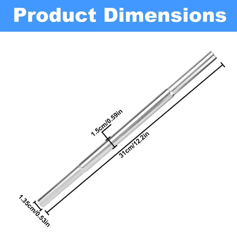 Product dimensions of Two Pack Golf Club Extensions Steel Shaft Putter Length Adjustment Tool, 31x1.5x1.35 cm in iron material