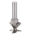 Solid Wood Tongue And Groove Router Bit With 3 Flutes For Perfect Cabinet Making Cuts featuring a metallic design and durable shank.