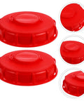 Two Pack Red Abs Ibc Tank Lid Covers With Vent Valves For Easy Pouring, featuring durable plastic and pressure control design.