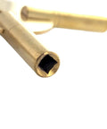 Close-up of Universal 4 Prong Brass Clock Winding Key Set showing key prong for winding vintage and modern clocks.