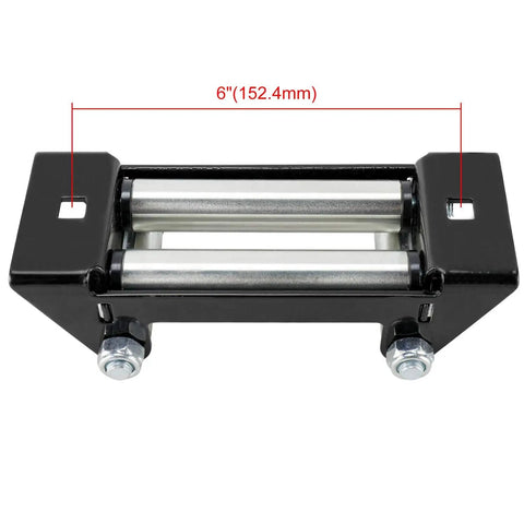 Winch Roller Fairlead 6 Inch Mount For Steel Cable ATV UTV Winches, 4000 To 5500 Lbs Capacity, CNC Machined Steel Frame shown