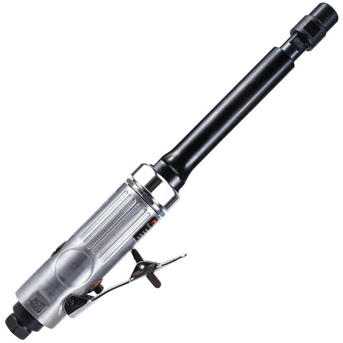 Heavy Duty Rig Ready 5 Inch Extended Air Die Grinder With Rear Exhaust and Dual Collet for Deep Cavity Porting Polishing and Deburring.