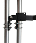 Tough As Nails Double Gate Latch Fits 1-1/4 Inch Chain Link Posts With Heavy Duty Strong Arm and Lock Down Padlock Holes on gate post.
