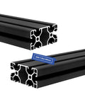 2 Pack 4080 T Slot Aluminum Extrusion 400mm Black Aluminum Profile 40x80 T Slotted Framing European Standard Anodized Linear Rail For DIY 3D Printer Builds And Accessories, close-up view