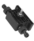 Compact Electric Drill Water Pump For Rapid Fluid Transfer mounting base, 15mm port for direct drill connection, black plastic.