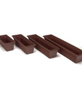 Set of brown plastic rectangular planters, including a Brown Countryside Flower Box Planter 36 Inch Big Ol Lightweight Fade Resistant